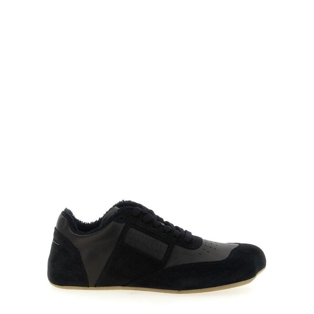 MM6 Maison Margiela Black Calfskin Athletic Men's Sneakers
